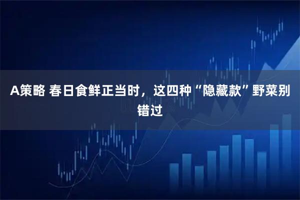 A策略 春日食鲜正当时，这四种“隐藏款”野菜别错过